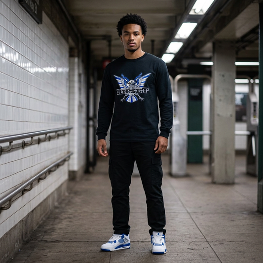 Ripset Long Sleeve Tee — Vintage Blue Graphic